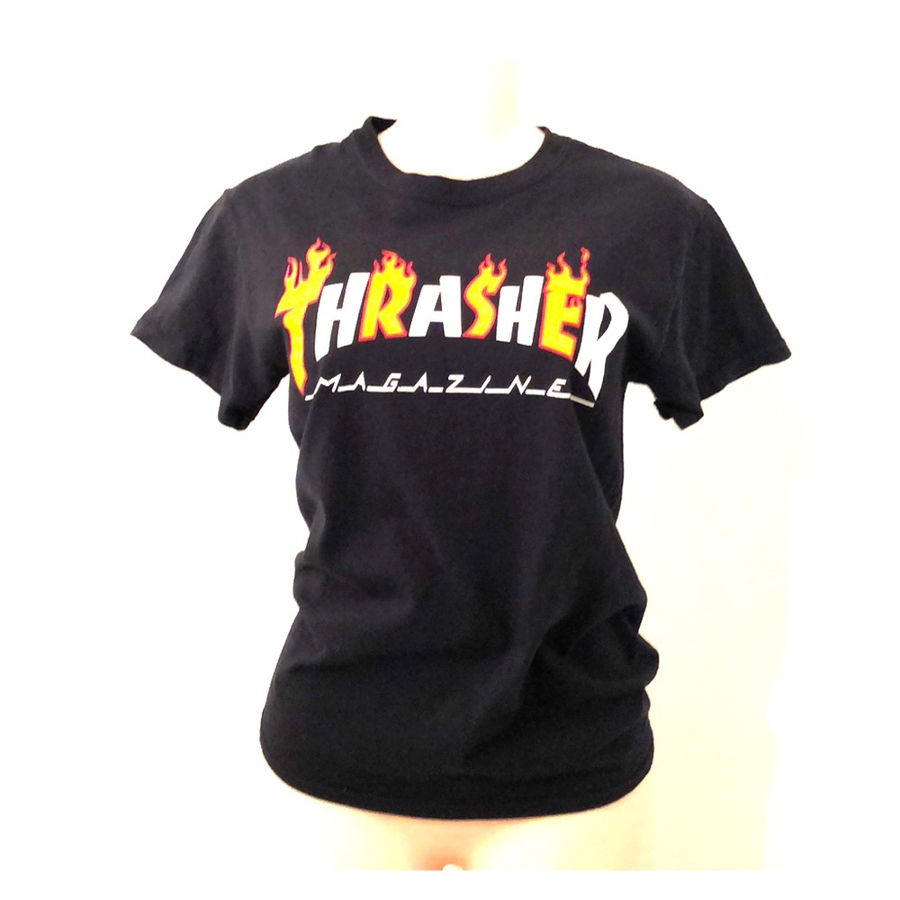 Thrasher shirt with fire lettering